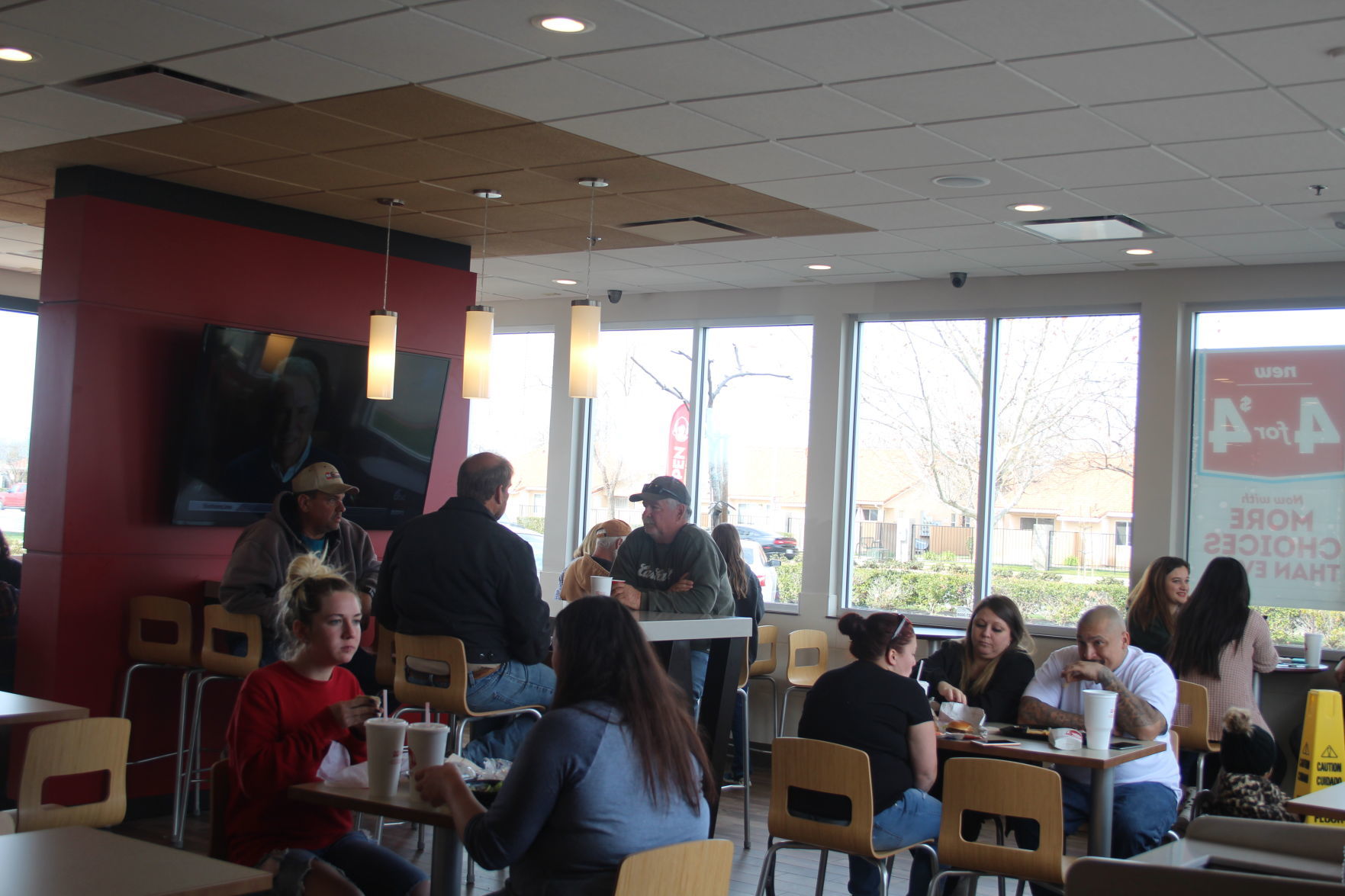 Open dining area and new TV